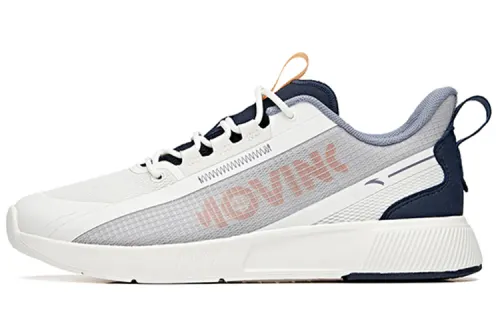 Anta Cushioning Slip Resistant Abrasion Resistant Breathable Low top Running Shoes Men's Gray White Blue