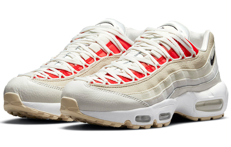 Женские кроссовки Nike Air Max 95 (бело-красные) — Белый / красный — фото 3