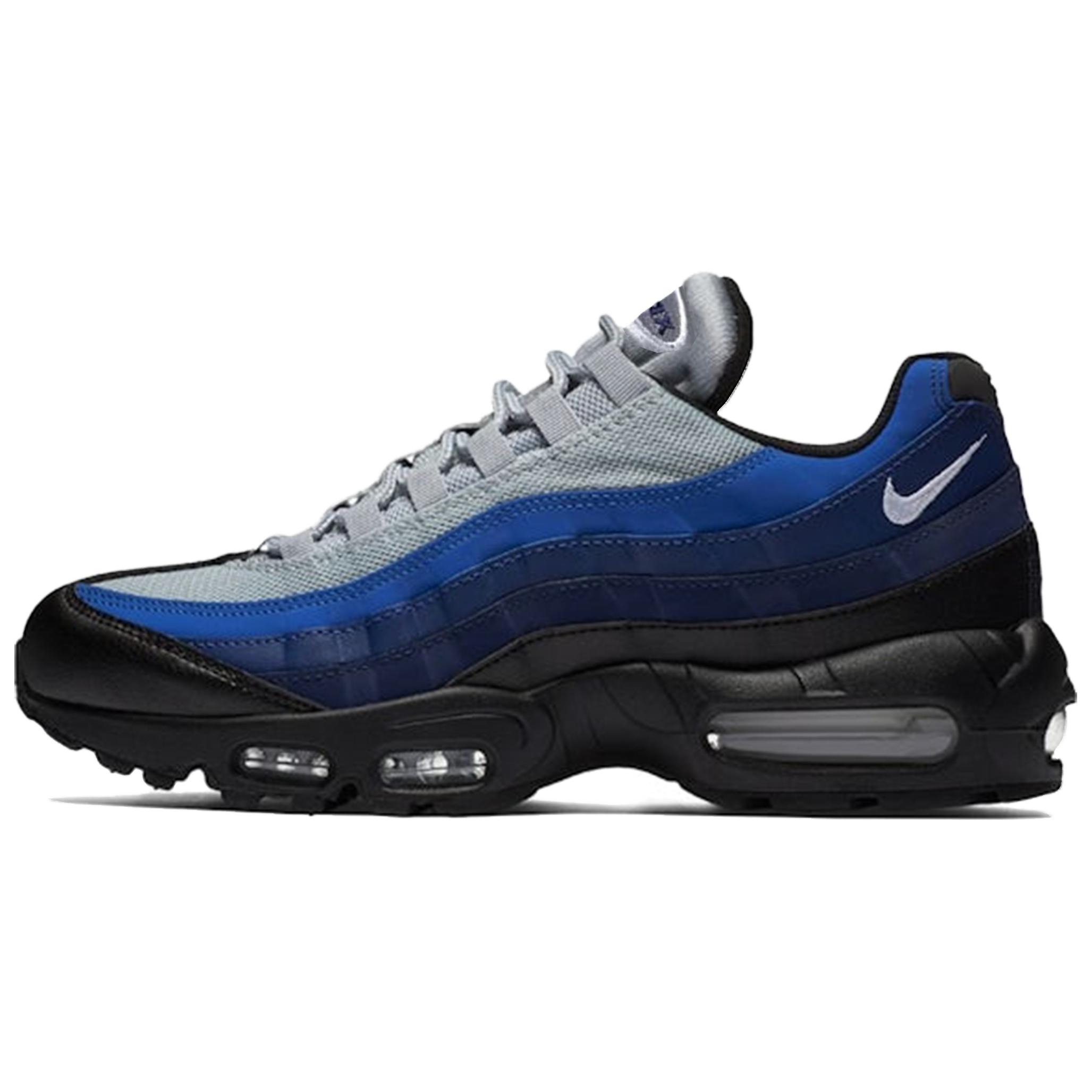 Nike Air Max 95 Abrasion Resistant Low top Running Shoes Unisex Gray Blue Black