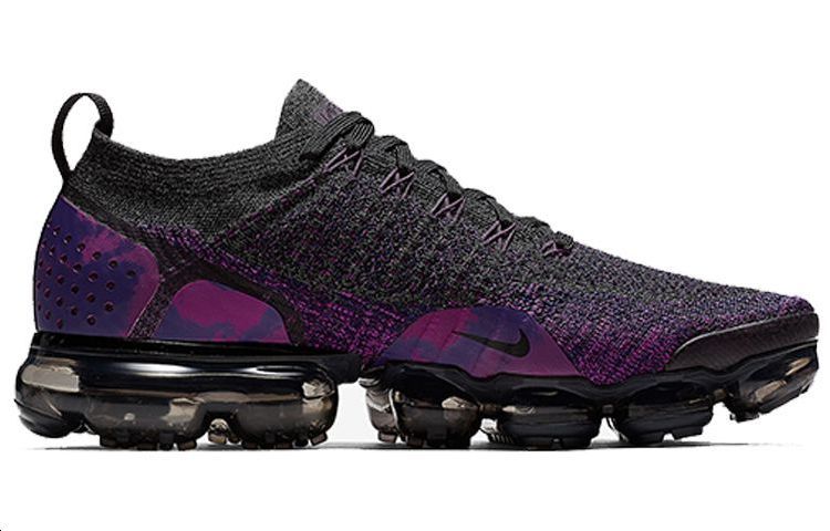 Мужские кроссовки Nike VaporMax Flyknit 2 (черный / фиолетовый) — Чёрный / фиолетовый — фото 2