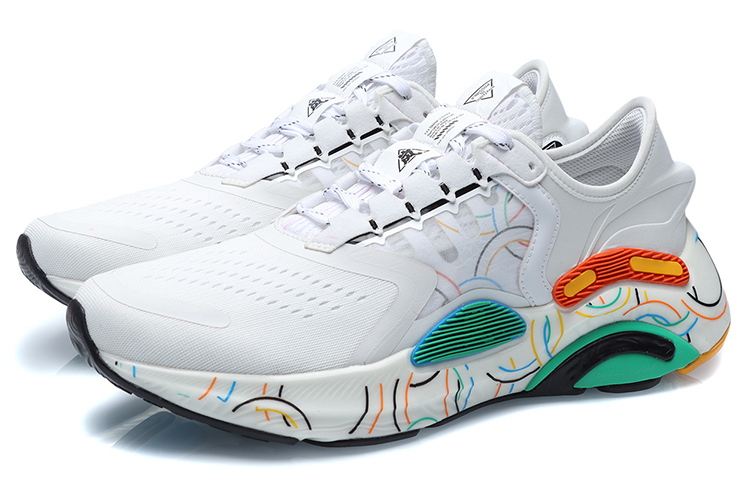 Li Ning Arashi Plus Cushioning Slip Resistant Abrasion Resistant Low top Running Shoes Unisex White Red Green
