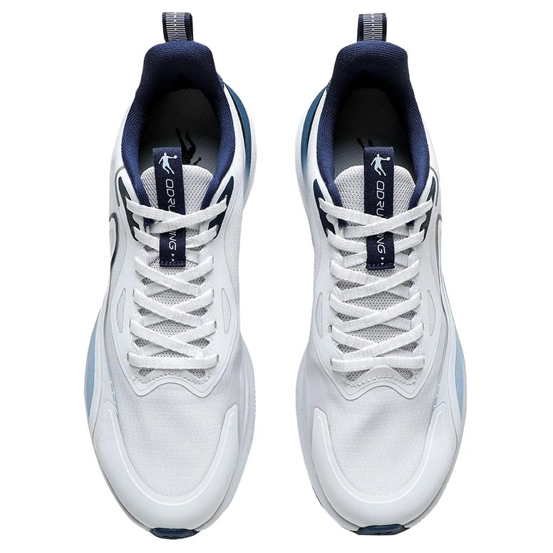 QIAODAN Slip Resistant Abrasion Resistant Low top Casual Running Shoes Men’s White Blue