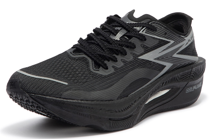 361° Flame 3 Cushioning Abrasion Resistant Breathable Low top Marathon Running Shoes Unisex Obsidian Black