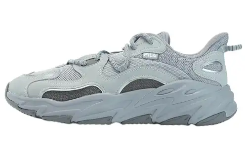 FILA WAVE Comfortable Mesh, Textile, Synthetic Leather Breathable Low top Running Shoes Men's Gray Blue