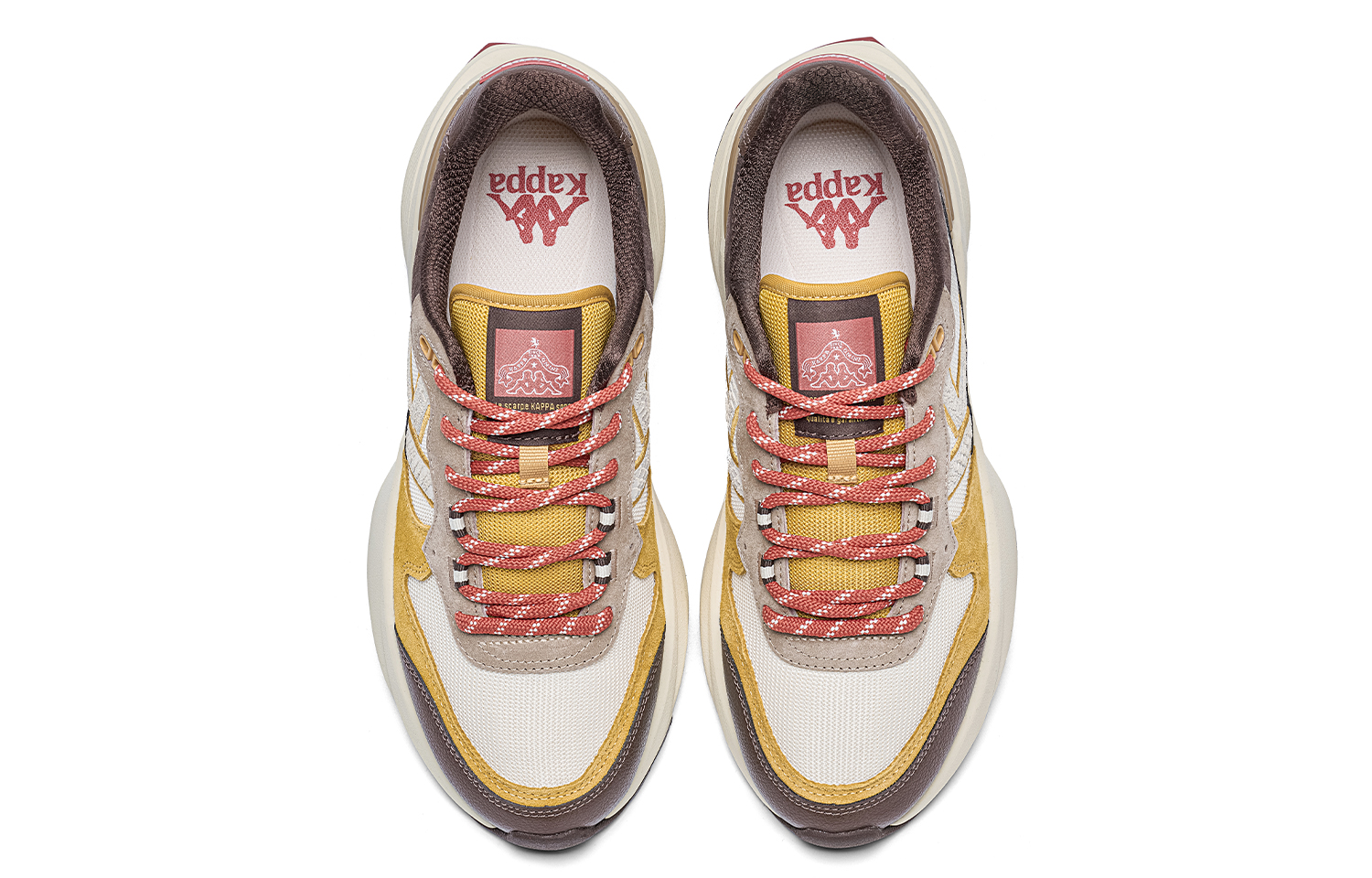 Kappa Slip Resistant Abrasion Resistant Low top Running Shoes Unisex White Yellow Brown