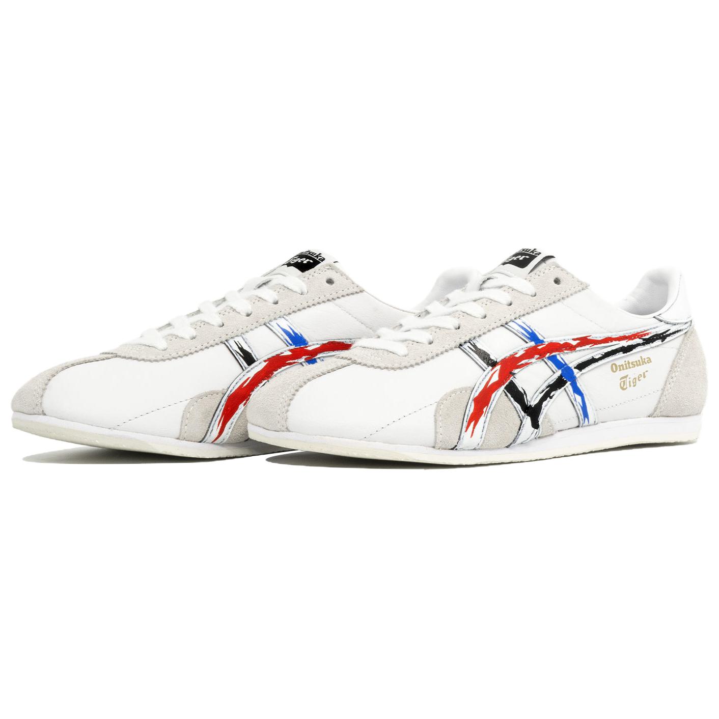 Onitsuka Tiger Runspark Slip Resistant Abrasion Resistant Low top Running Shoes Unisex Black White