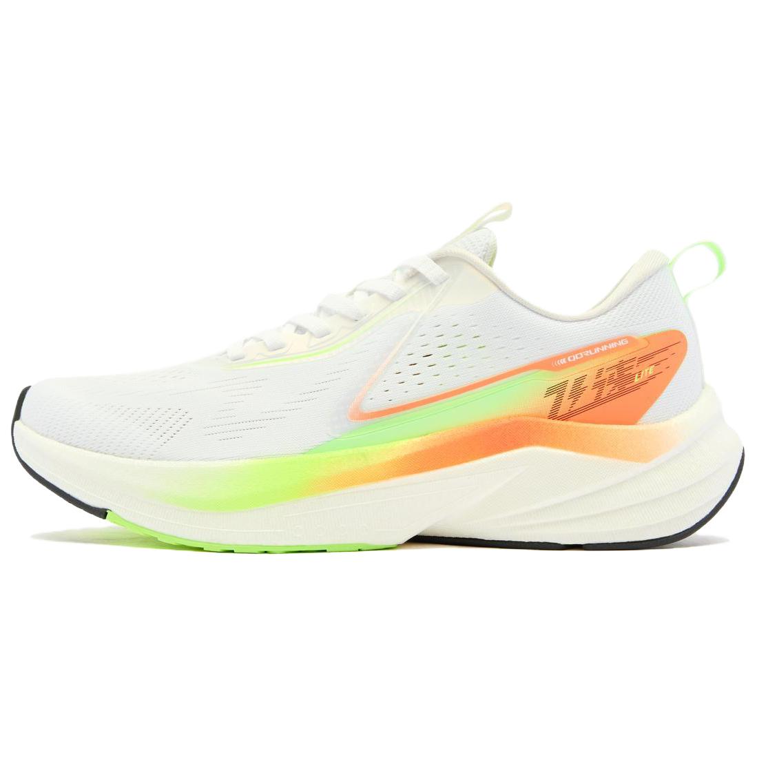 QIAODAN Flying Speed 3LITE Running Shoes Men’s Low Top White Orange Green