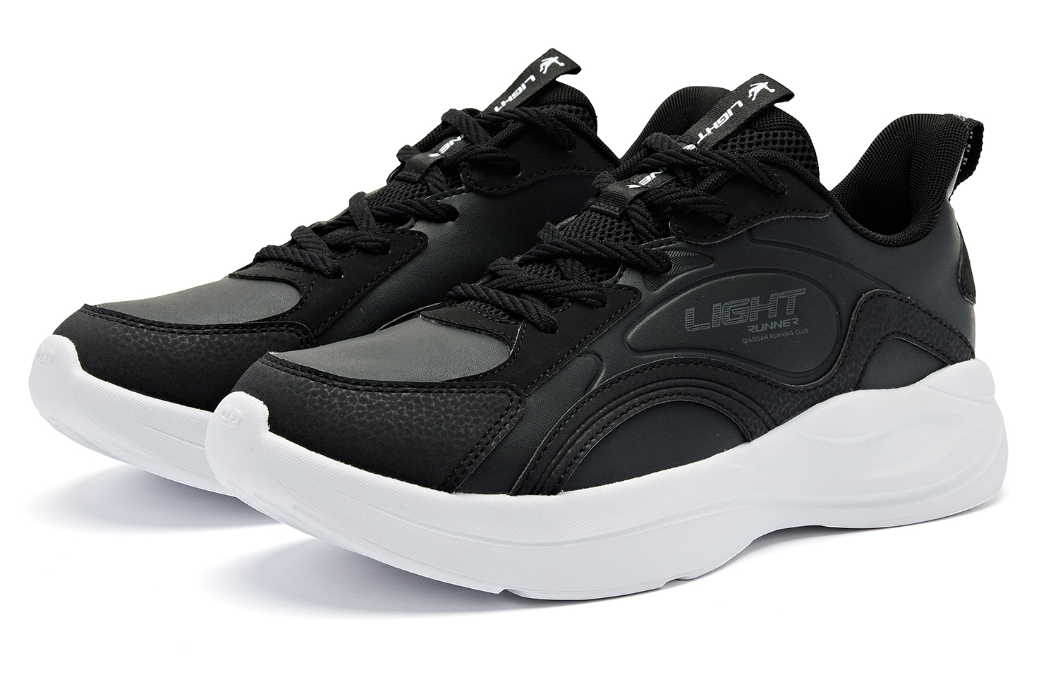 QIAODAN Cushioning Abrasion Resistant Lightweight Low top Running Shoes Men’s Black White
