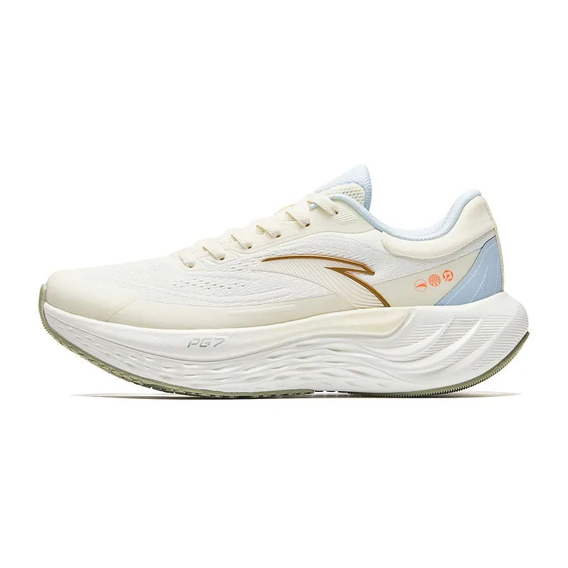 Anta Low top Training Long Distance Running Sprint City Commuting Running Shoes Women's Light Beige White