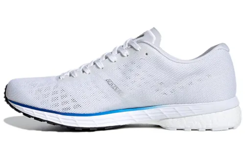 Adidas Adizero Adios 5 Wear resistant And Lightweight Low top Running Shoes Men's White Blue
