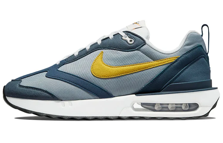 Nike Air Max Dawn Vintage Fabric Cushioning Low top Casual Long Distance Running Sprint Running Shoes Men's Blue Yellow