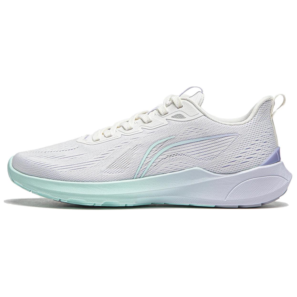 Li Ning Qingyi Comfortable Fabric Cushioning, Wear Resistant Low top Casual Running Shoes Women's White Purple