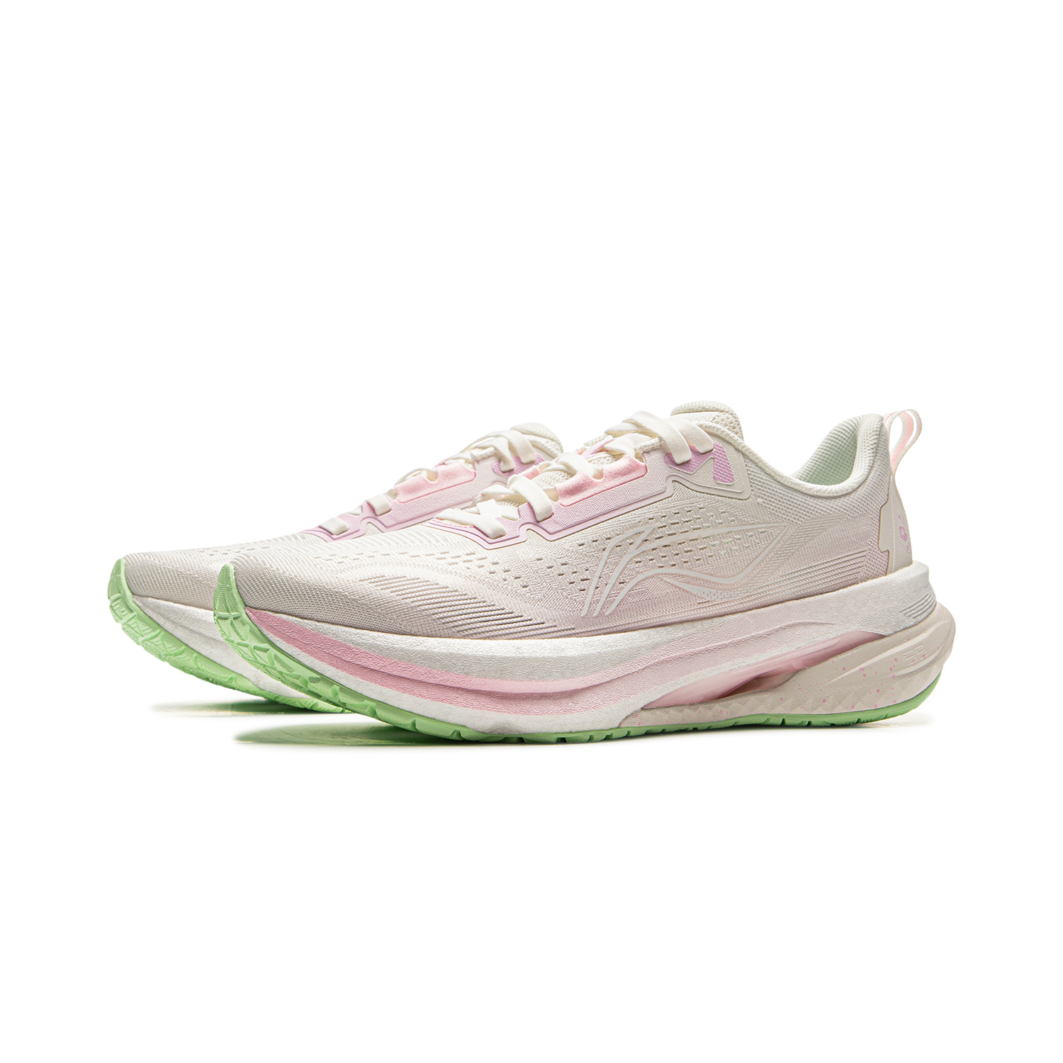 Li Ning 5S 5.0 Fabric Low top Casual Long Distance Running Shoes Women’s Valentine’s Day Colorway White & Pink