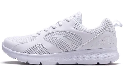 Anta Textile, Synthetic Leather Slip Resistant Abrasion Resistant Low top Running Shoes Men's White