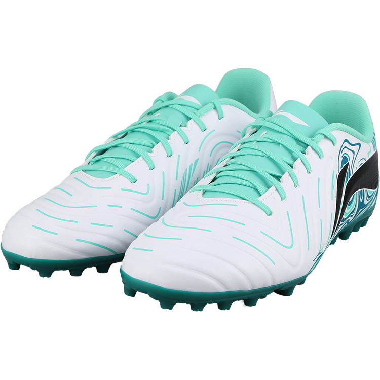 Li Ning Brocade Entry Level MG Multi Ground Slip Resistant Abrasion Resistant Soccer Shoes Men’s White Green