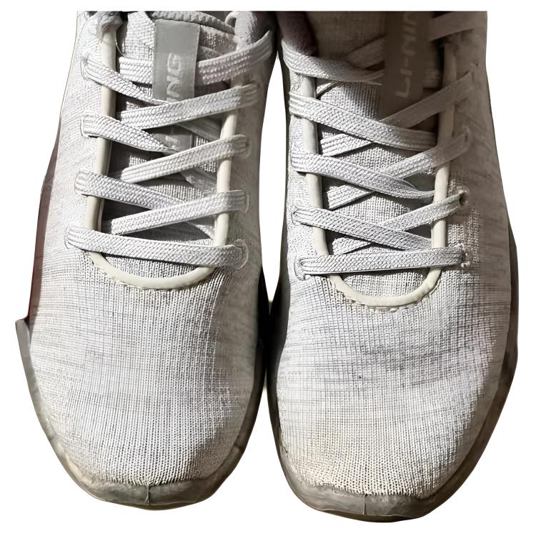 Li Ning Cushioning Slip Resistant Abrasion Resistant Lightweight Breathable Low top Running Shoes Men’s White Gray