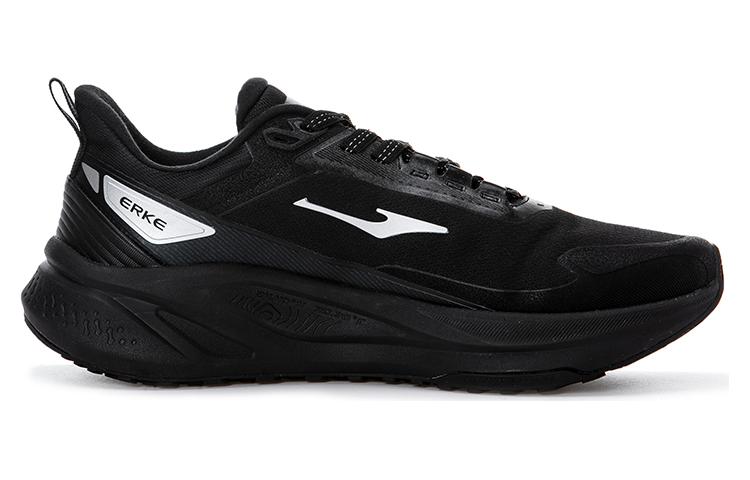 Erke Cushioning, Wear Resistant Low top Casual Running Shoes Men’s Black Silver