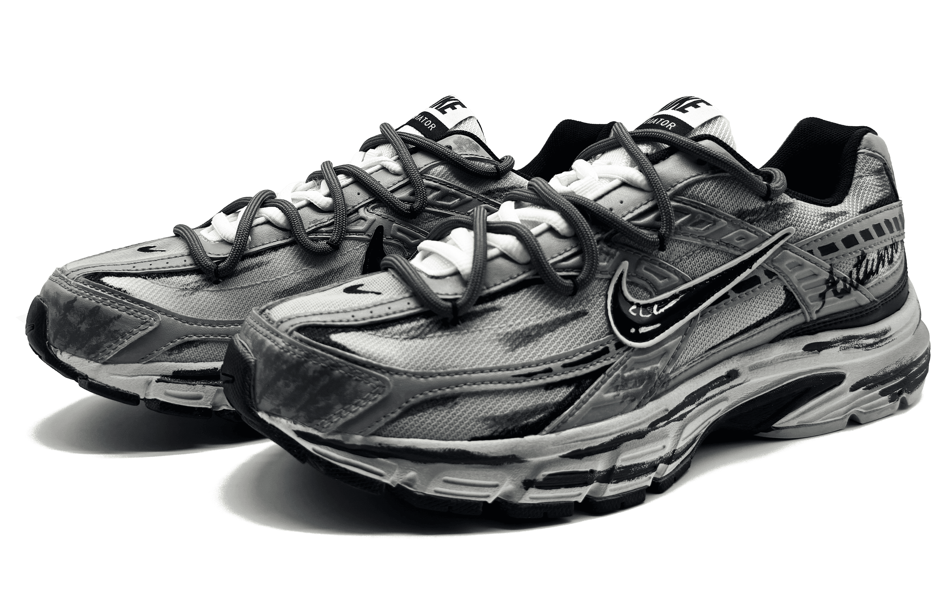 Nike Initiator Abrasion Resistant Low top Running Shoes Men’s Black Gray