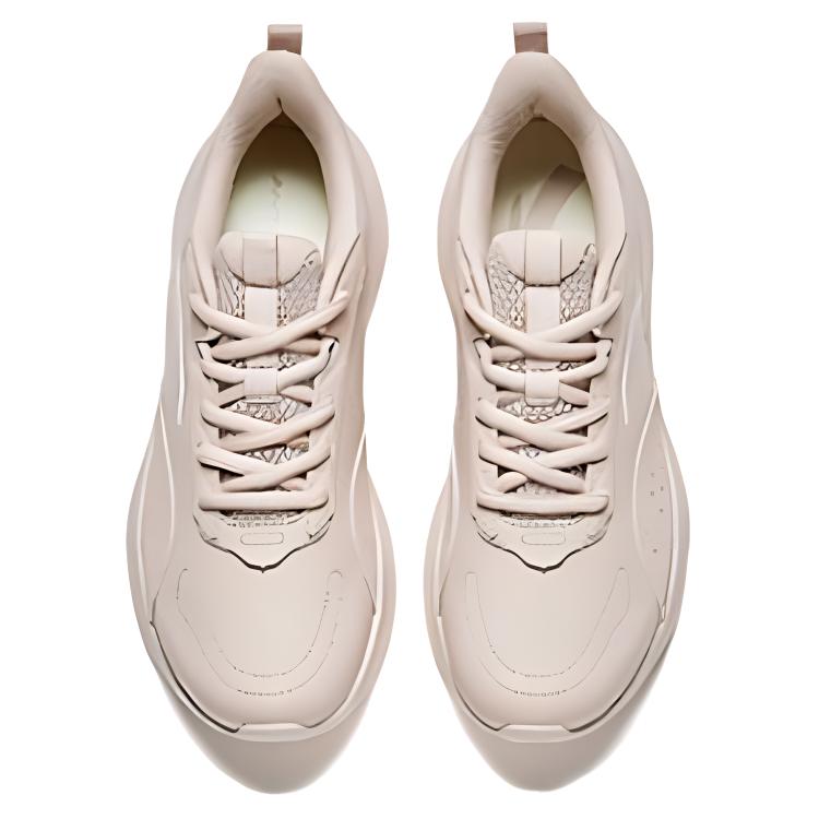 Anta Textile, Leather Cushioning Slip Resistant Abrasion Resistant Low top Running Shoes Women’s Lotus Gray