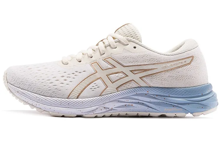 Asics Gel Excite 7 Mesh, Textile Low top Running Shoes Women's White Blue