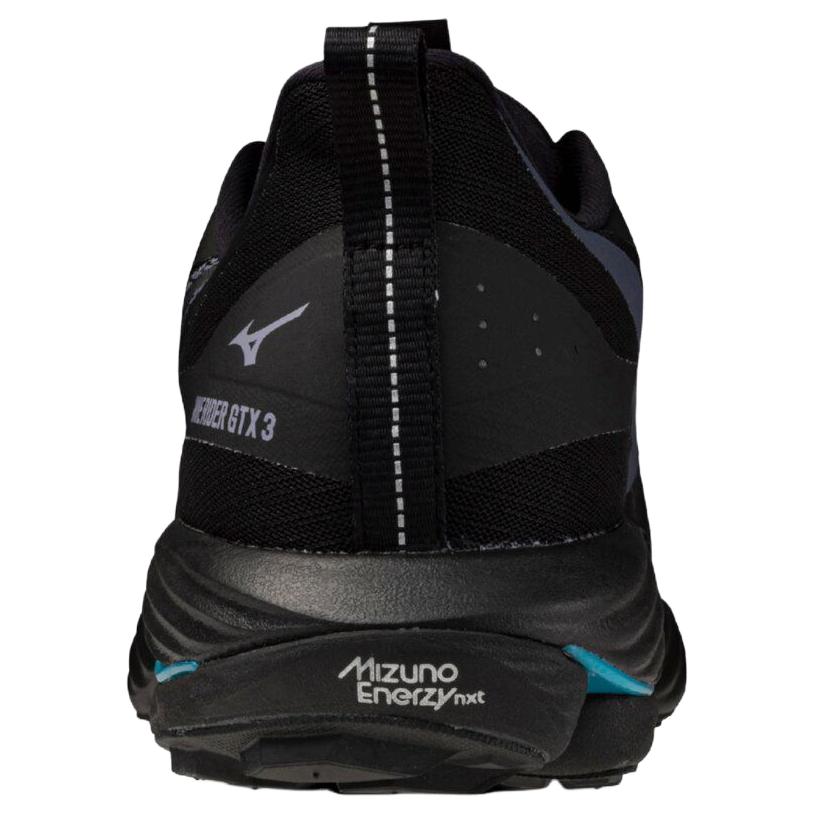 Mizuno Wave Rider Waterproof And Breathable Reflective Running Shoes Unisex Black Blue