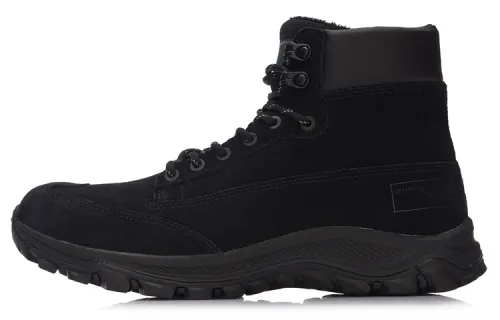 Li Ning Cow Leather, Synthetic Leather Cushioning Slip Resistant Abrasion Resistant Thermal Coverage Support High top