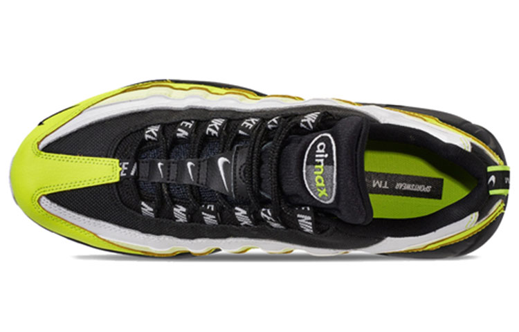 Мужские кроссовки Nike Air Max 95 (бело-зеленый) — 荧光绿/黑/白 — фото 4