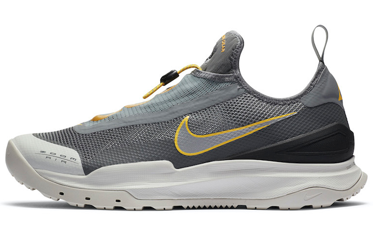 Nike ACG Air Zoom AO Retro Shock Absorbing and Anti-Slip Low Top Cross-country Running Shoes Men and Women Grey Gold