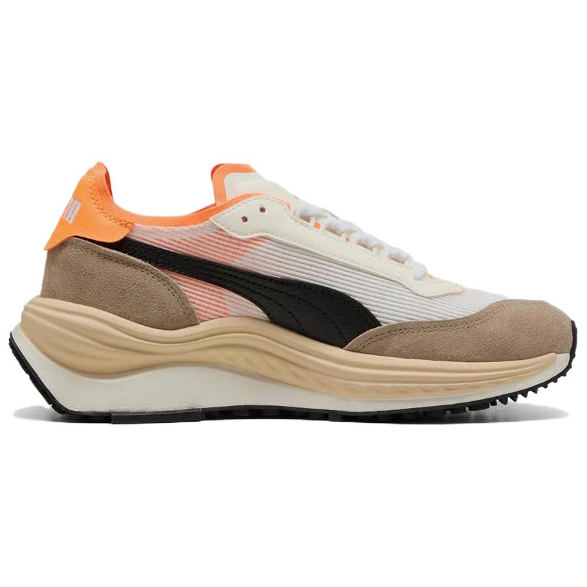 PUMA RIDER ELITE Cushioning Abrasion Resistant Support Low top Running Shoes Unisex Brown White Orange