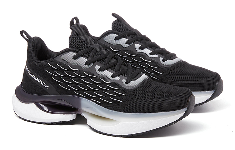 VOIT Slip Resistant Abrasion Resistant Low top Running Shoes Unisex Black White