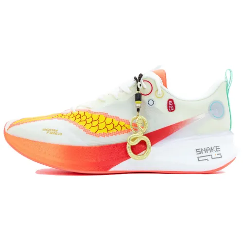 Li Ning Red Hare 8PRO Slip Resistant Abrasion Resistant Low top Marathon Running Shoes Unisex White Red Yellow