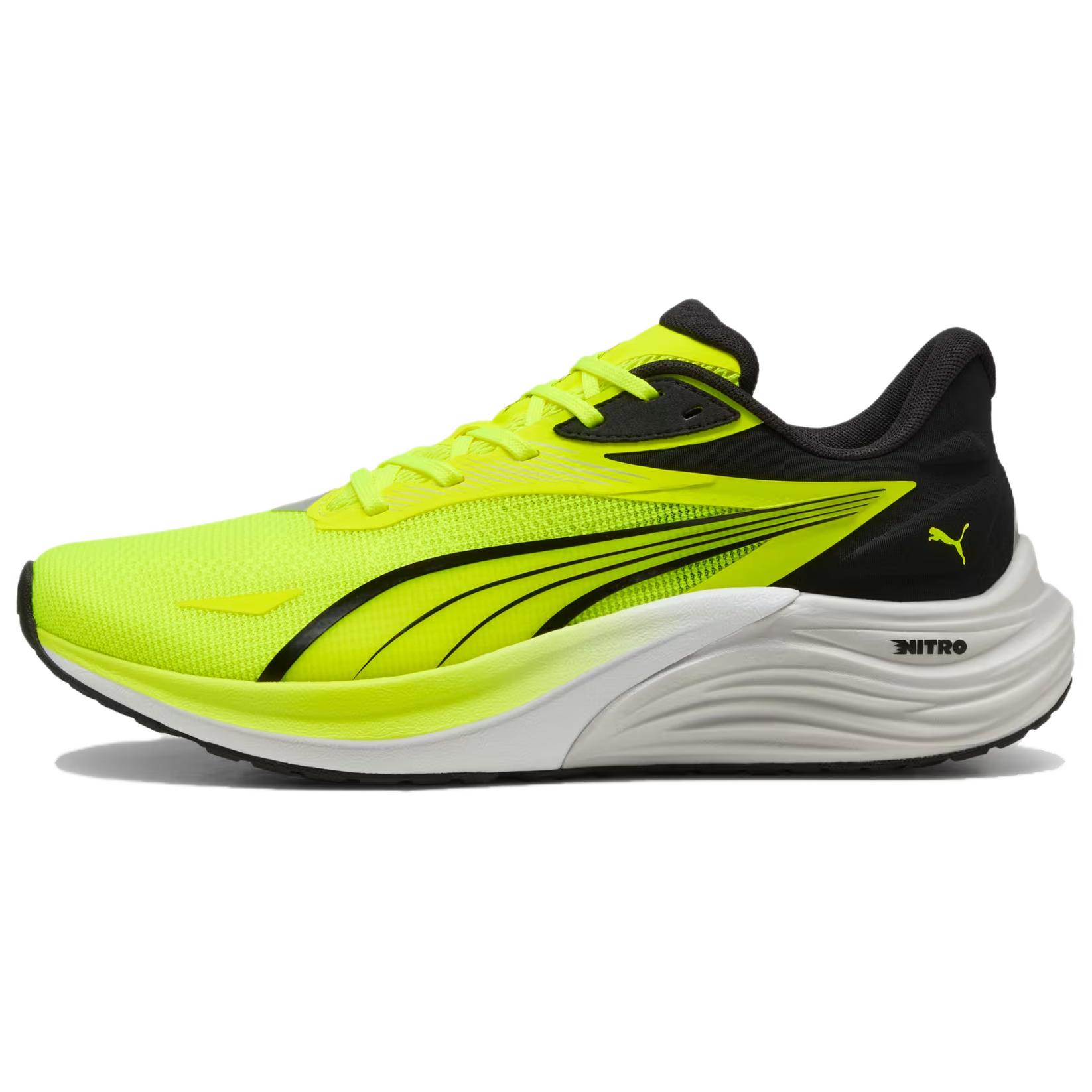 PUMA Electrify Nitro 4 Mesh Slip Resistant Abrasion Resistant Low top Casual Running Shoes Men's Black Green