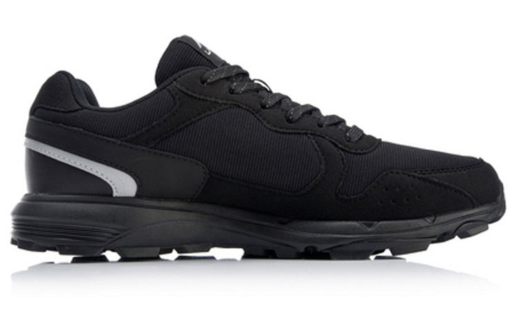 Li Ning Cushioning Slip Resistant Abrasion Resistant Low top Long Distance Running Shoes Men’s Standard Black