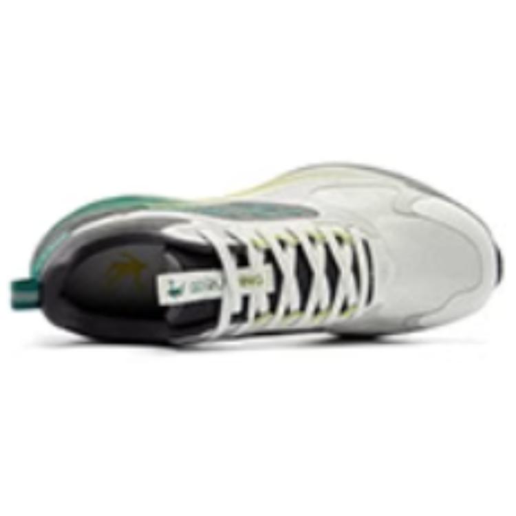 QIAODAN Cushioning Slip Resistant Breathable Low top Running Shoes Men’s White Gray Green