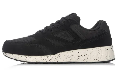 Li Ning Cushioning Slip Resistant Abrasion Resistant Breathable Lightweight Low top Running Shoes Unisex Black White