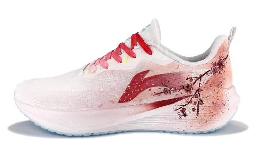 Li Ning Wuyue Slip Resistant, Abrasion Resistant, Breathable Low top Casual Running Shoes Men's Red White