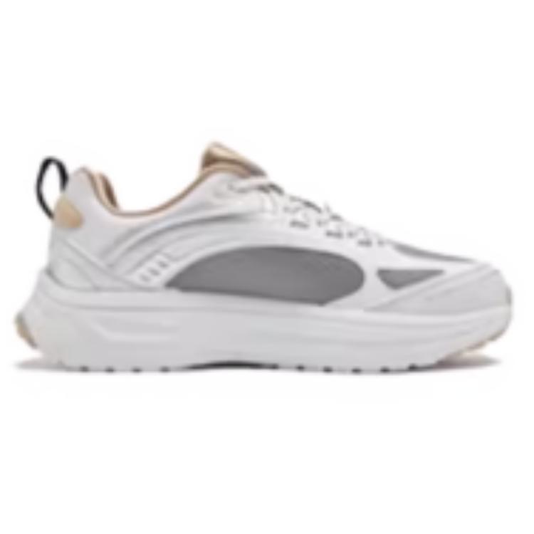 QIAODAN Cushioning Abrasion Resistant Rebound Low top Casual Long Distance Running Shoes Women’s White Silver