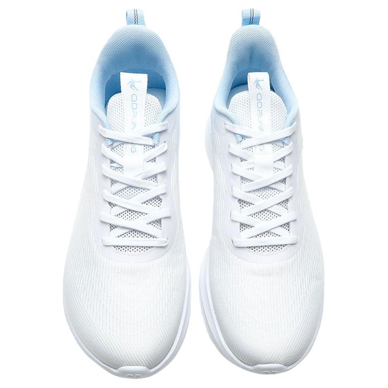 QIAODAN Slip Resistant Abrasion Resistant Low top Casual Running Shoes Men’s Jordan White Glacier Blue
