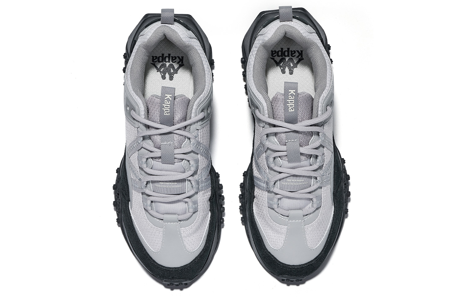 Kappa Slip Resistant Abrasion Resistant Low top Running Shoes Unisex Gray Black