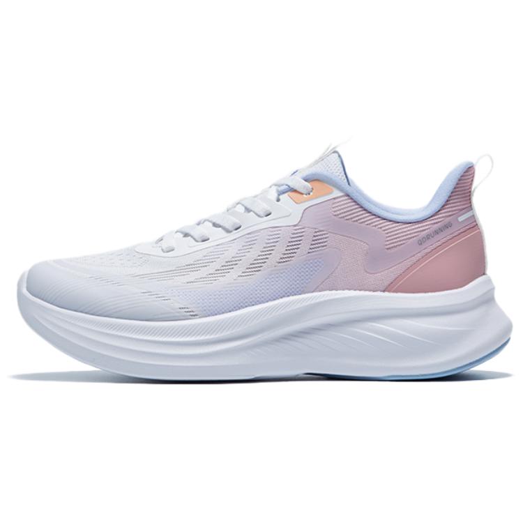 QIAODAN Slip Resistant, Abrasion Resistant, Breathable Low top Casual Running Shoes Women’s Pink White