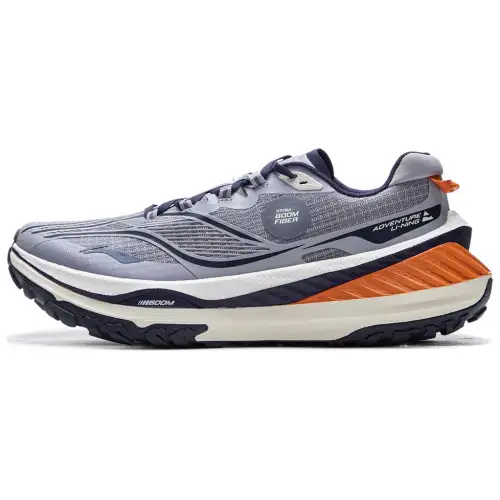 Li Ning De Lu V2 Slip Resistant Abrasion Resistant Low top Trail Running Shoes Women's Gray Orange