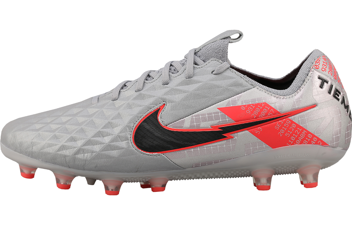 Nike Tiempo Legend 8 Elite EC AG (glue short nails) artificial grass wrapping football shoes men and women same style gray orange