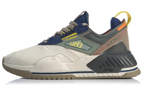 Li Ning 001 T2000 Trendy Support Slip Resistant Low top Casual Shoes Men's Gray Green Blue