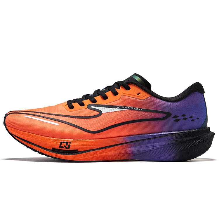 Erke Polar Wind 3.0 Running Shoes Men’s Low Top Fluorescent Bright Orange Signal Purple