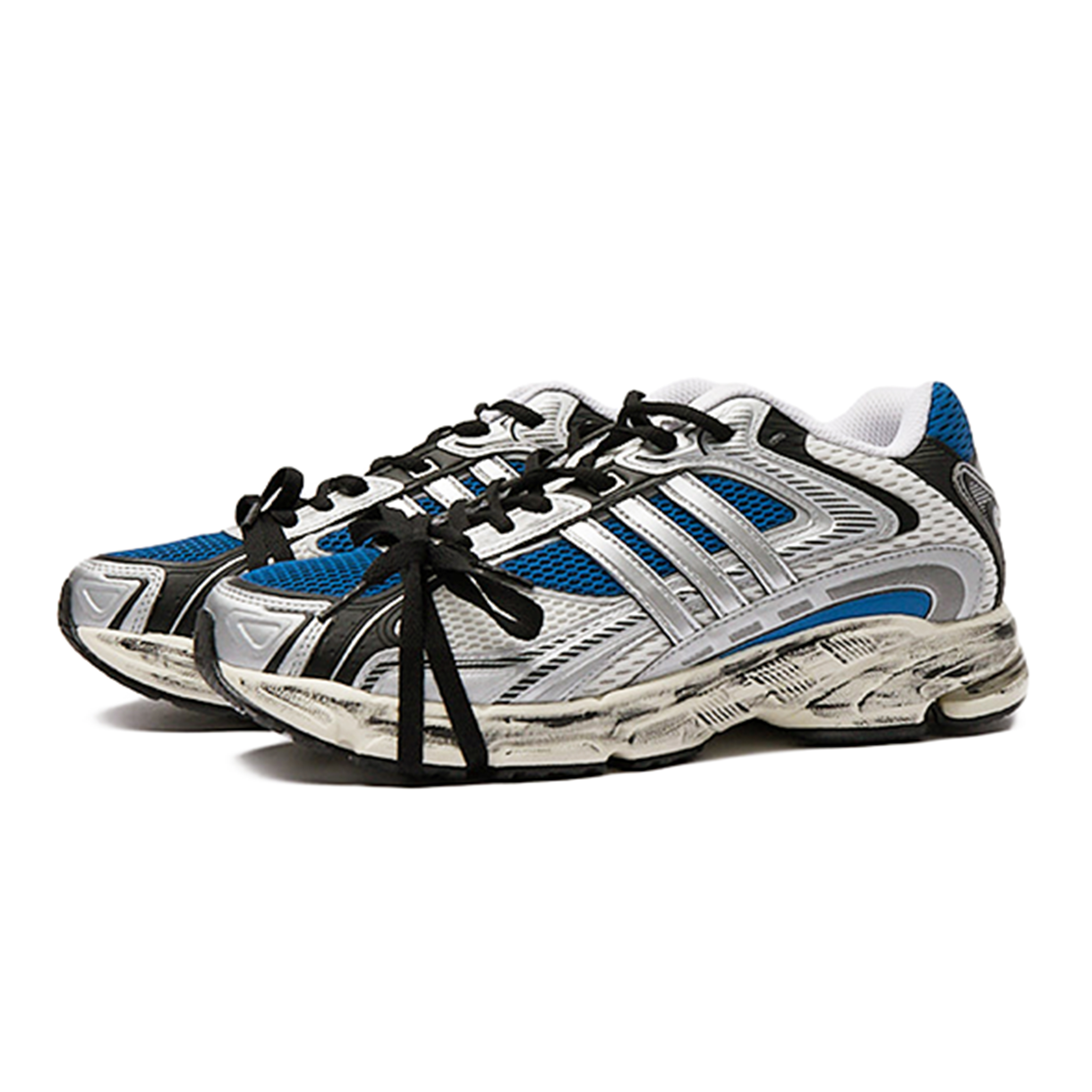 Adidas Originals Response Fabric Cushioning Slip Resistant Low top Casual Running Shoes Unisex Black Silver Blue