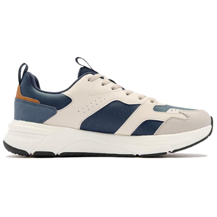 QIAODAN Slip Resistant, Abrasion Resistant, Rebound Low top Casual Running Shoes Men’s Beige Blue