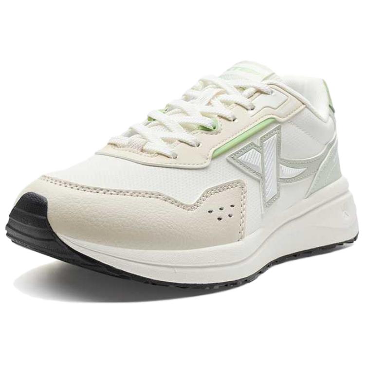 XTEP Slip Resistant Abrasion Resistant Low top Casual Running Shoes Women’s White Beige Green
