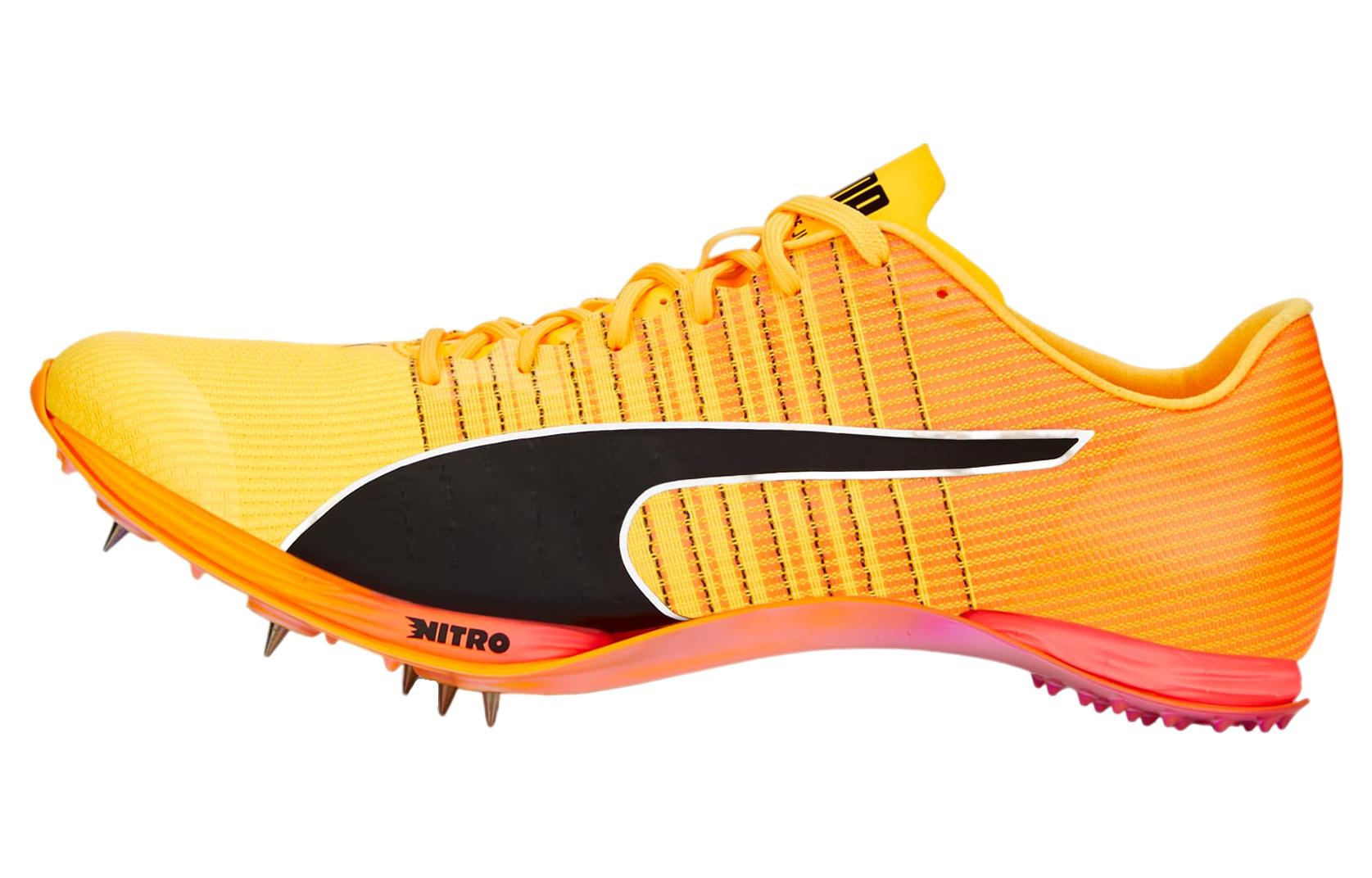 PUMA EvoSPEED Slip Resistant Abrasion Resistant Low top Sprint Running Shoes Men's Orange Black