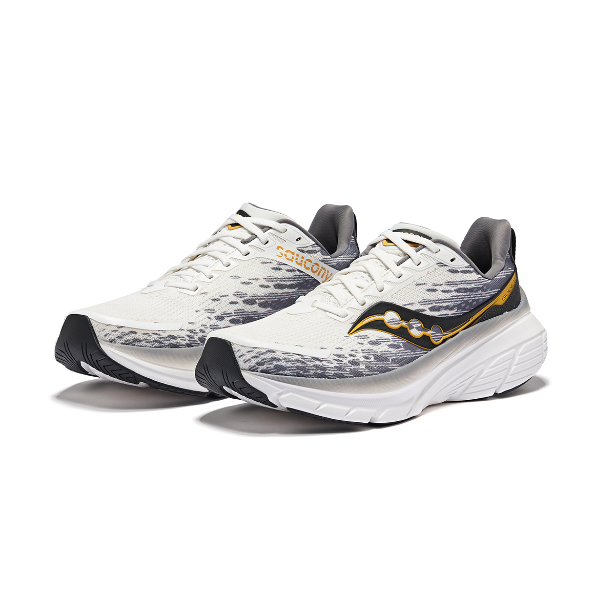Saucony GUIDE 17 Low top Marathon Training Long Distance Running Shoes Unisex White Gray Black