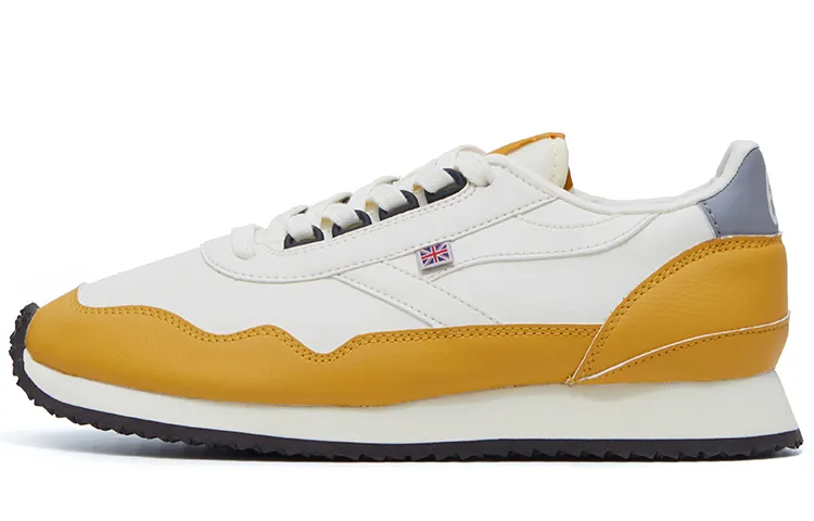 Norman Walsh ENS Leather Cushioning Slip Resistant Abrasion Resistant Low top Casual Running Shoes Unisex White Yellow